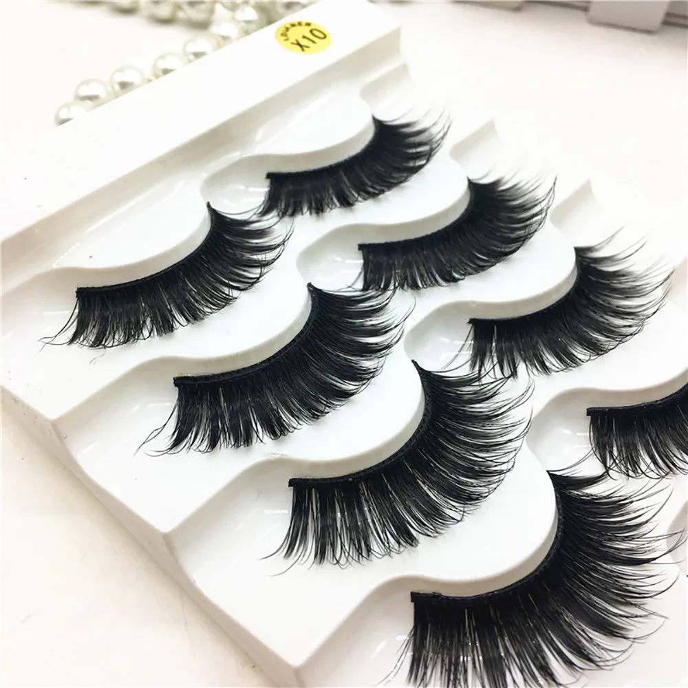 

1 Box Luxury 3D False Lashes Fluffy Strip Eyelashes Long Natural Party MakeupTools large eyes unshielded eyelashes 4
