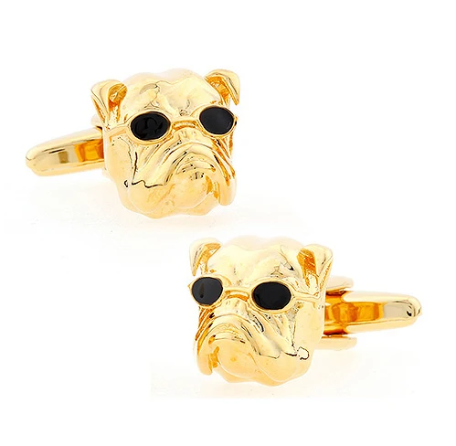 

Men's Bulldog Cuff Links Copper Material Golden Color