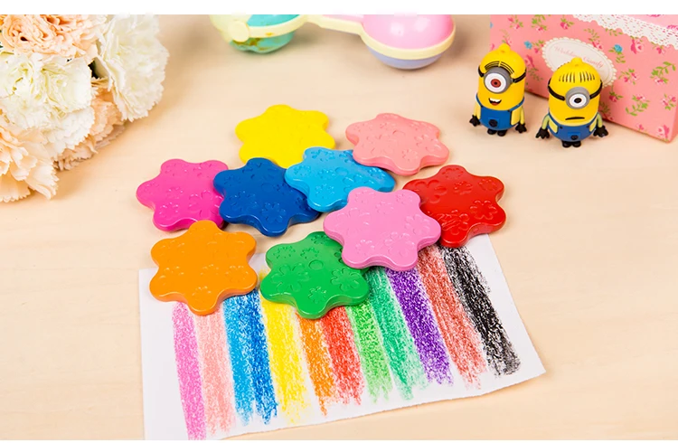6 цветов нетоксичный воск креативная кисть мелки кольцо форма детские подарки головоломка для раннего образования игрушки для младенцев Рисование художественные принадлежности