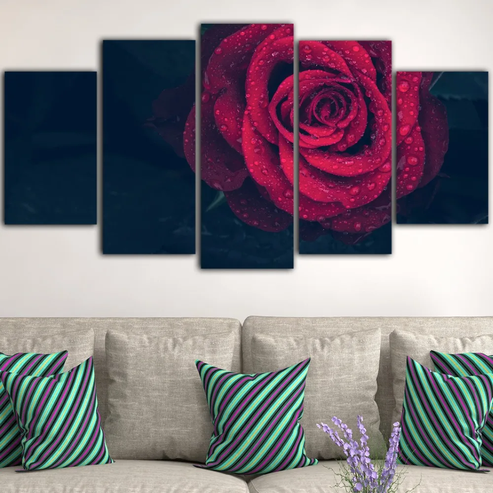 5 шт. холст картина Роза настенные картины для гостиной плакат Quadros Decoracao Bilder