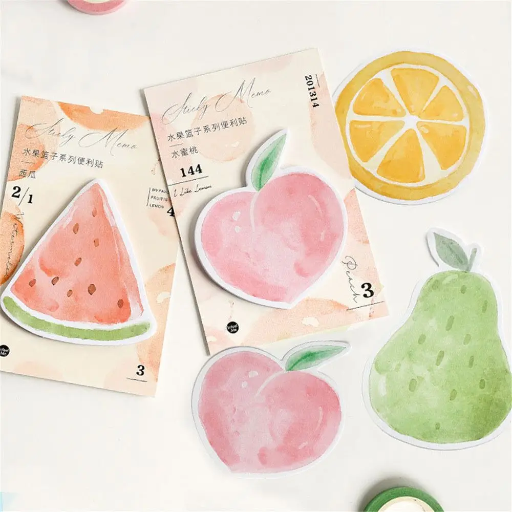 

30Pcs Creative Fruit Sticky Note Stationery Sticky Notes DIY Scrapbooking Sticker Cute Paper Bookmark Stickers Office Supplies