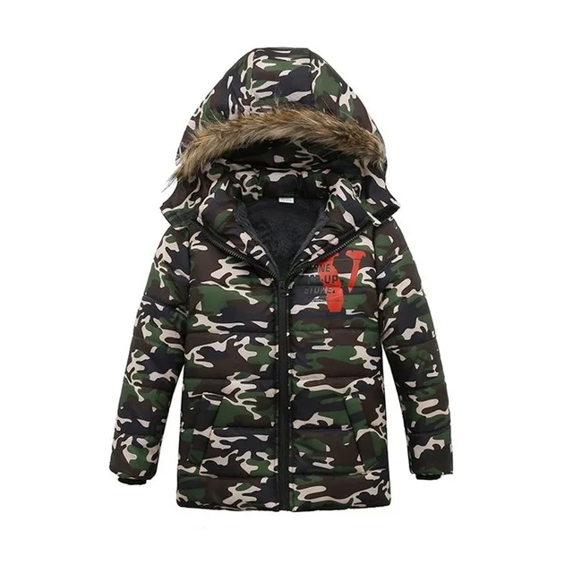 Зимняя одежда для маленьких мальчиков детская куртка детская одежда теплая плотная куртка для мальчиков Верхняя одежда с капюшоном, пальто От 2 до 5 лет Костюмы - Цвет: As picture