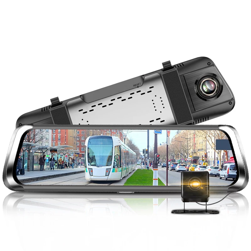 

Dual lens Car Dvr Stream RearView Mirror dash Camera avtoregistrator 10 IPS Touch Screen Full HD 1080P Car Recorder dash cam