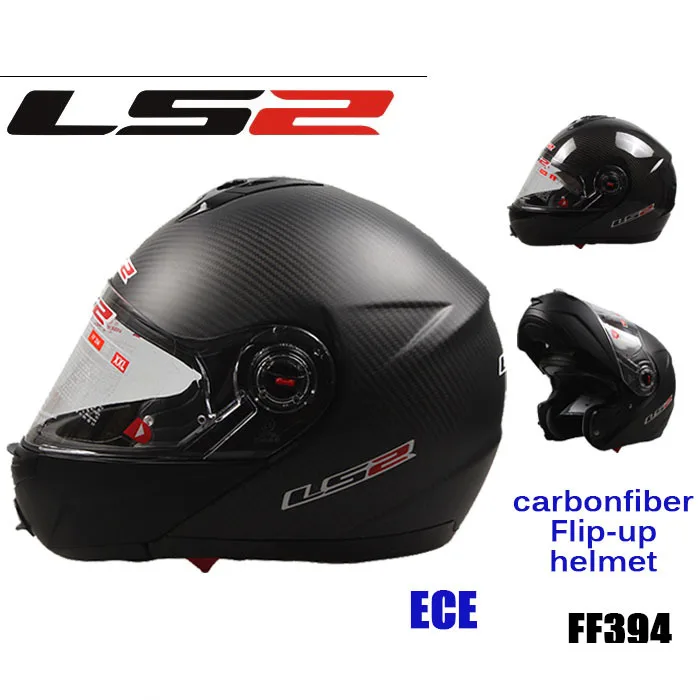 

Authentic Carbon Fiber Motorcycle Helmet LS2 FF394 Flip-Up Motocross Helmets Controlled Len Built-in Moto Capacete