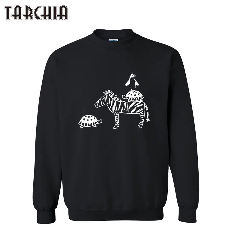 Толстовка TARCHIA мужская с принтом зебры приталенный Повседневный свитшот пуловер