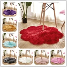 Искусственный шерстяной ковер в форме цветка, меховые ворсистые ковры, искусственный шерстяной ковер, спальня, гостиная, эркер, мягкий коврик, толстый Tapete