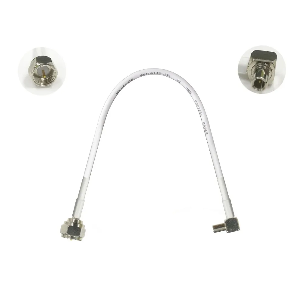 Кабель с прямым углом от F male до TS9 для 3G 4G HUAWEI ZTE USB модем адаптер 15 см/30 см/50 см/100