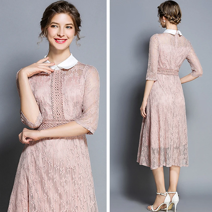 

Women Dress bodycon Autumn Pretty Famale elegant Lace Hollow Out Party sexy Dresses fashion office Business vestidos verano 2018