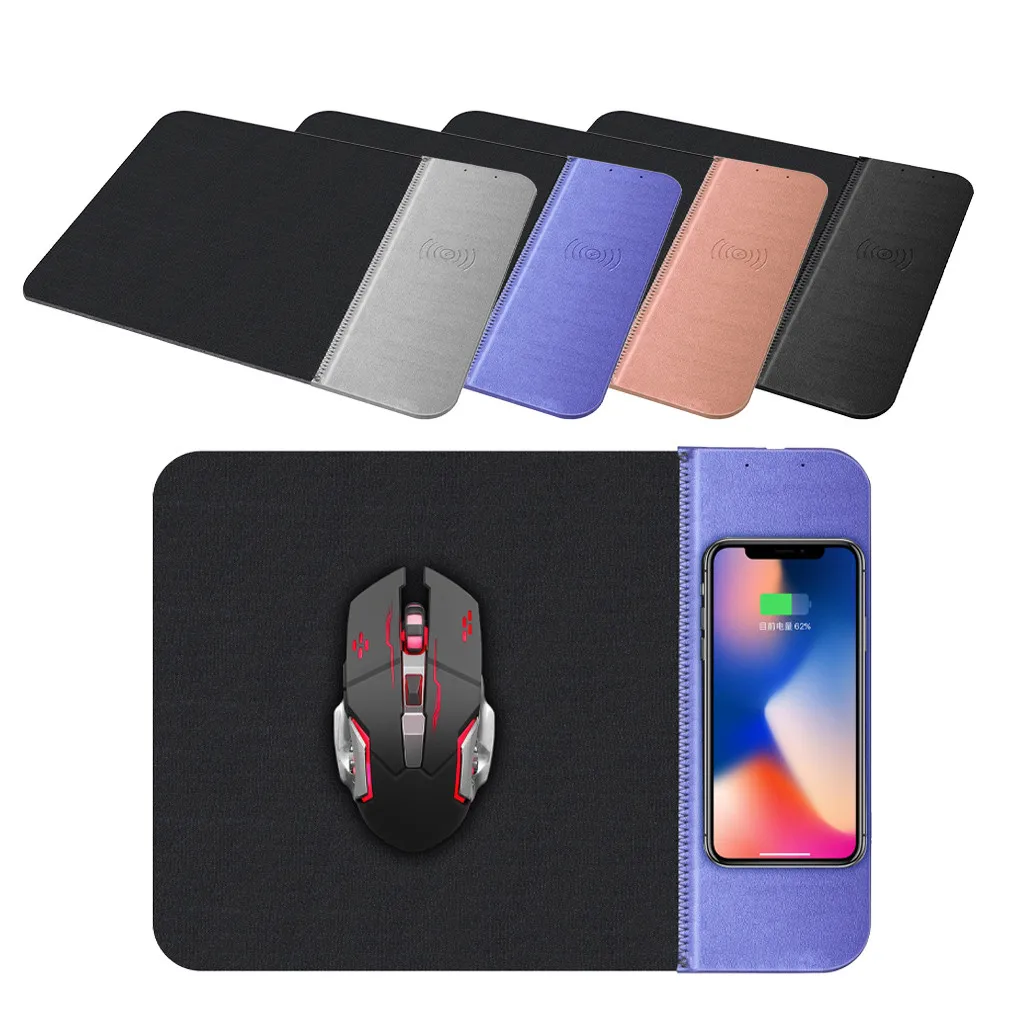 Mobile Phone Wireless Charger Charging Mouse Pad Mat PU+Cloth+Rubber