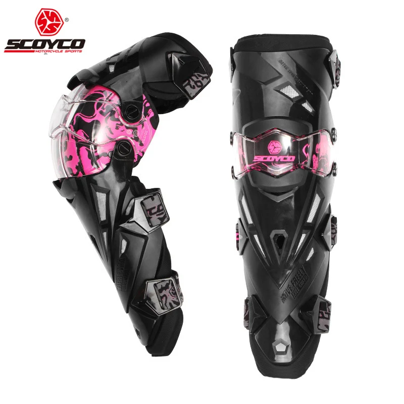 Scoyco мотоциклетные наколенники для мотокросса MX наколенники для мотоциклистов гоночные наколенники для верховой езды защитное снаряжение - Цвет: Розовый