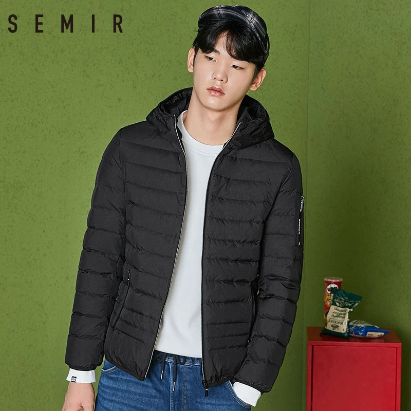 

SEMIR Down Jacket 2019 Winter New Men Korean Version Short Windproof Warm Jacket Fashion Student Casual Male Outwear Jackets