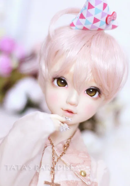 

1/3 1/8 BJD SD DD Uncle doll wigs pink short hairs natural soft wigs High temperature wire doll accessories