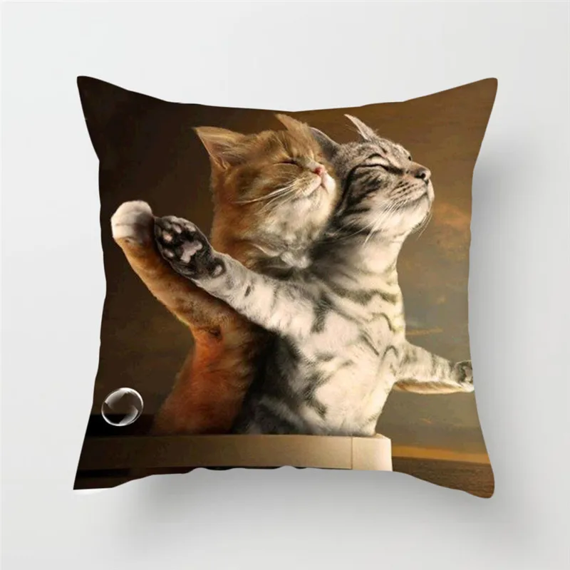 

Fuwatacchi Butterfly Poppy Pillow Cover Cute Cat Printed Cushion Cover Funny Square Decorative Pillowcases for Home Sofa Seat