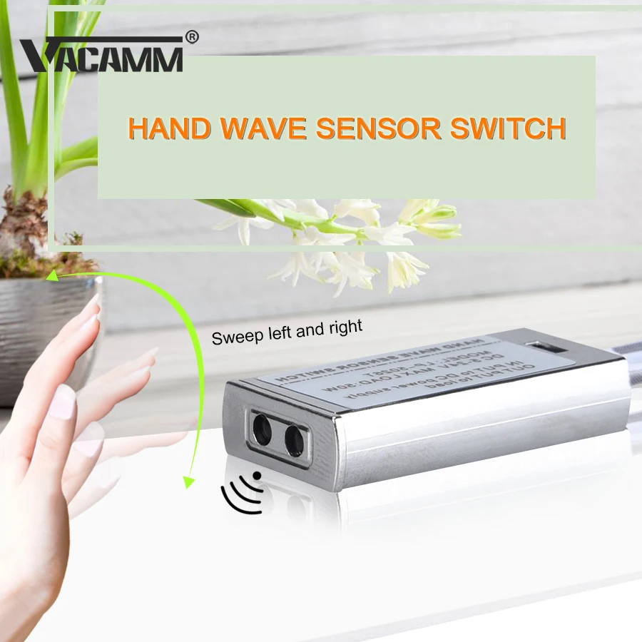 

Motion Sensor Hand Sweep Switch 12V 24V 5A IR Hand Wave Scan Sensor Switch 10cm Sense Distance For LED Strips Cabinet Kitchen