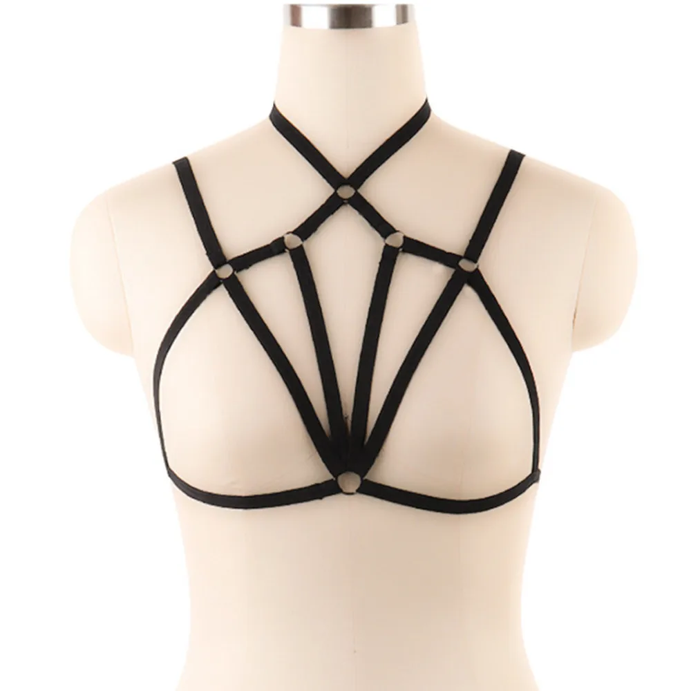 Sexy Bra Elastic Belt Up Strap Bra Clubwear Female Cupless Chest Bandage Adjustable S-XL Erotic Underwear Lingerie for Women (5)