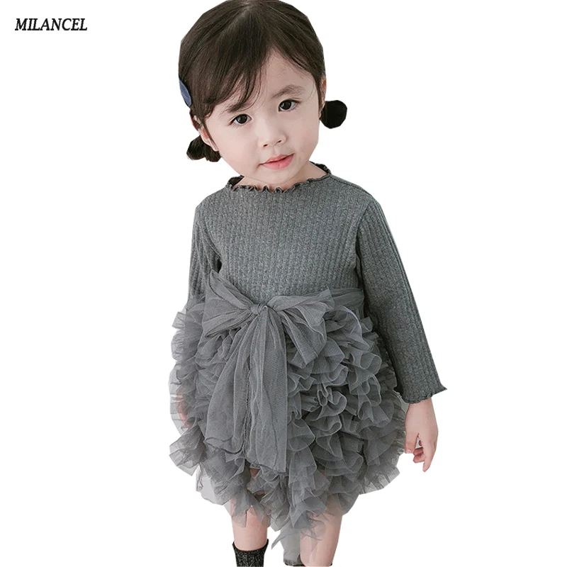 MILANCEl/Коллекция года, весеннее платье для девочек бальное платье, праздничные платья для девочек детская одежда с длинными рукавами платье-пачка для девочек, одежда