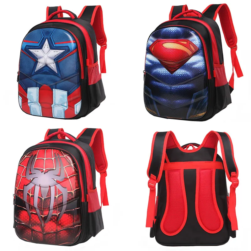 

3D Spiderman Captain America Superman Children School Bags Schoolbag Kindergarten Preschool Elementary School Backpacks for Boys