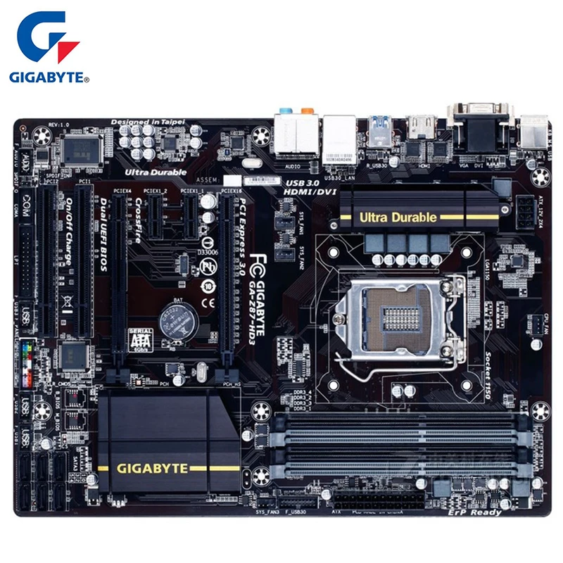 Материнская плата Gigabyte для Intel Z87 DDR3 USB3.0 32 ГБ LGA1150 HD3 настольных ПК системная