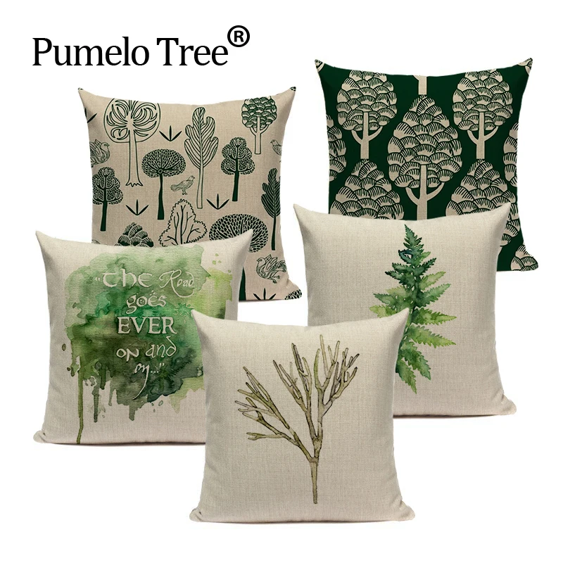 

High Quality Bird Leaf Cushion Cover Throw Pillow Cotton Linen Car Sofa Bedroom Home Decor Handmade Custom Printed Pillow Case
