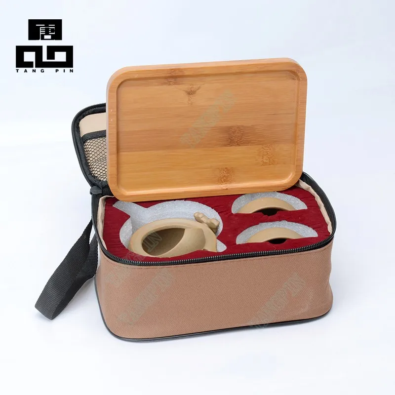 Drinkware Coffee Tea Sets,Chinese Kung Fu Tea Set,Ceramic TeaPot Tea Cup,Portable Travel Tea Set with Travel Bag,Gaiwan Teaware (1)