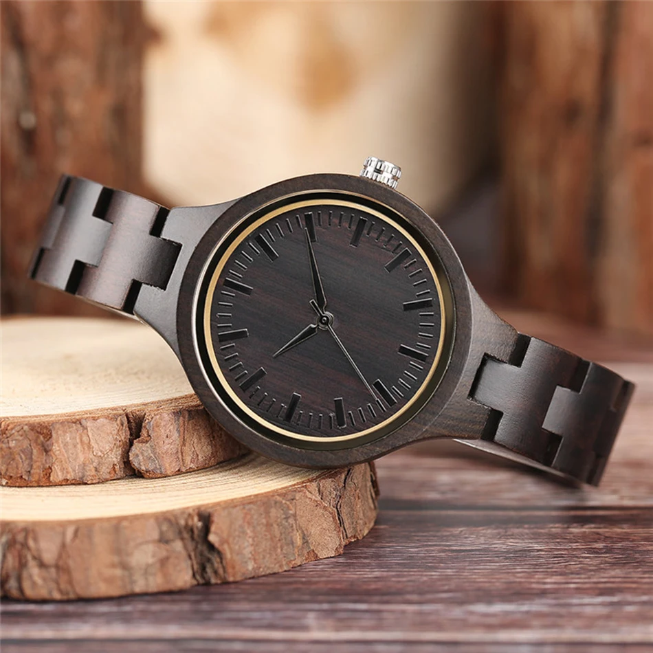 Nature Womens Wooden Wrist Watch Ladies Creative Full Wood Watch Fashion Bracelet Trendy Bamboo relogio feminino 3