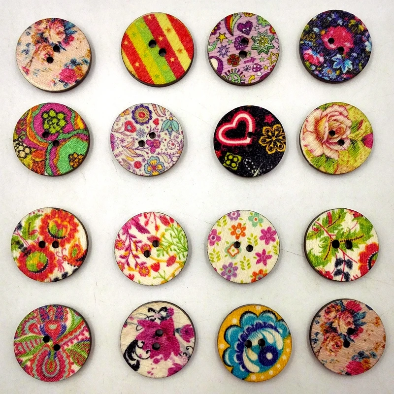 

Wooden Buttons vintage paint 15/20/25mm 2 holes for handmade Gift Box Scrapbooking Crafts Party Decoration DIY Sewing draw Wh