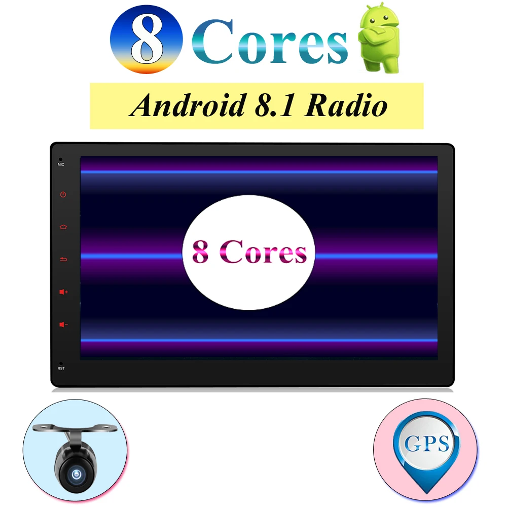 

2 din 10.1 inch Octa core Android 8.1 Car Radio GPS Navigation with capacitive screen stereo Bluetooth wifi 3g