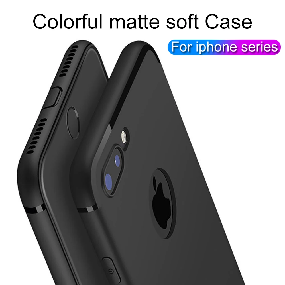 

HICUTE Scrub TPU Silicone Case For iPhone 7 6 6S 8 Plus 5S X XS MAX XR 5 Case iphone 7 x 8 6s plus xs max luxury covers Simple