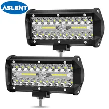 Buy Aslent 7 inch 120W 3 rows 12000lm Combo Led Light Bars Spot Flood Beam for Work Driving Offroad Boat Car Truck 4x4 SUV ATV 12v Free Shipping