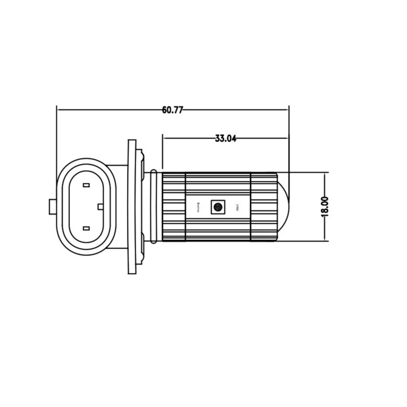 Dimension H8,H11 Cree-25W_2
