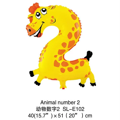Animals Number Foil Balloons 10pcs New Arrival air balloons wedding Birthday party Decorations kids Numbers Air Balls baby toys