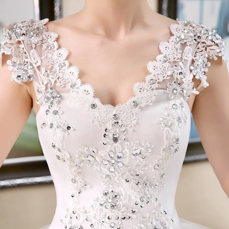 LAMYA Sexy V-Neck Princess Wedding Dresses Vestidos De Novia Cheap Flower Bridal Gown Customized Ball Gown Vestidos De Novia bridal gowns