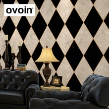 Chequered or Checkered Wallpaper Vinyl Marble Rhombus Tile Wall Paper Covering For Living Room Bedroom