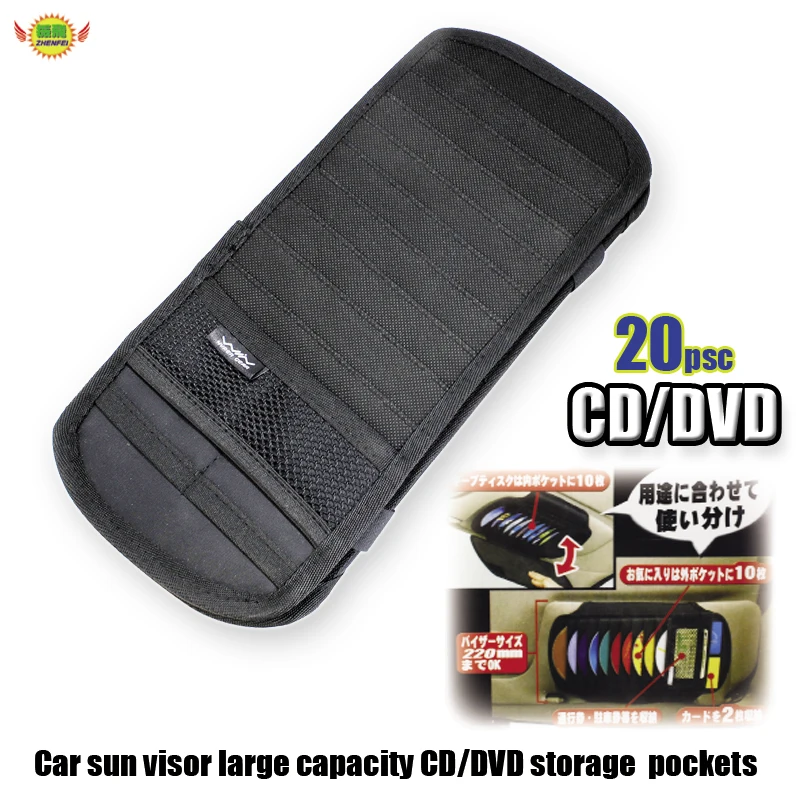 Car sun visor CD/DVD storage bags auto accessories in the car styling Universal Portable sun visor card storage pockets holder