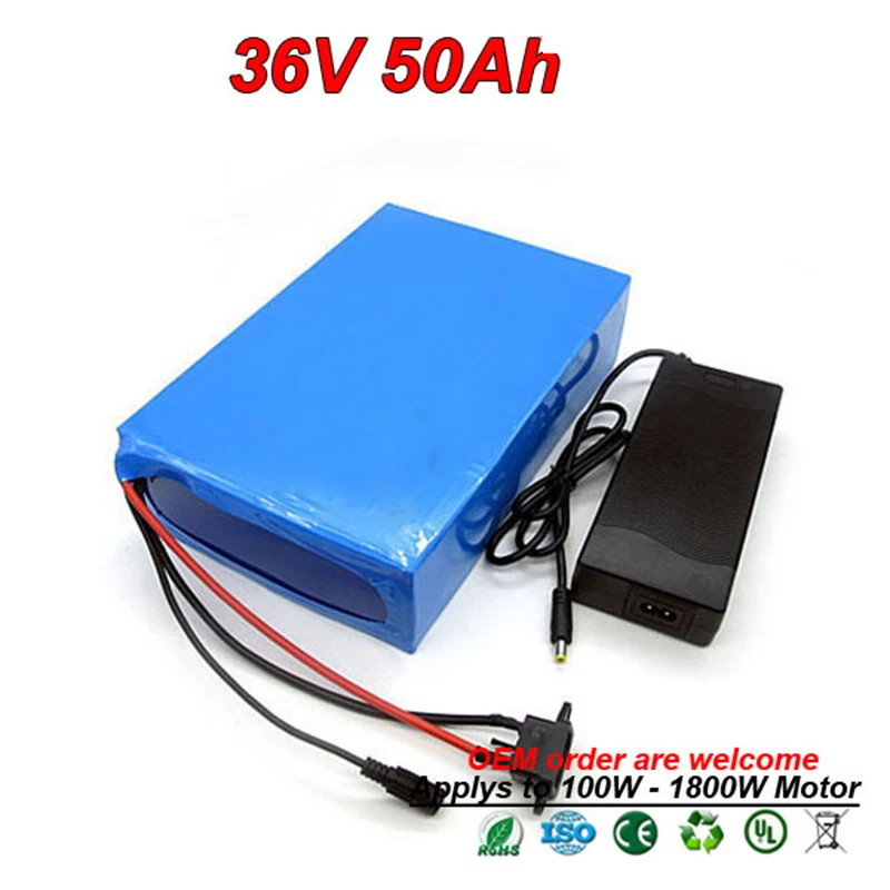 36V 50Ah 1000W 1500W комплект литий-ионный батарей для электровелосипеда Bafang Yamaha Shimano |