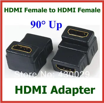 

10pcs Gold Plated HDMI Female to HDMI Female Converter Adapter 90 Degree Up Angle Cable Connector