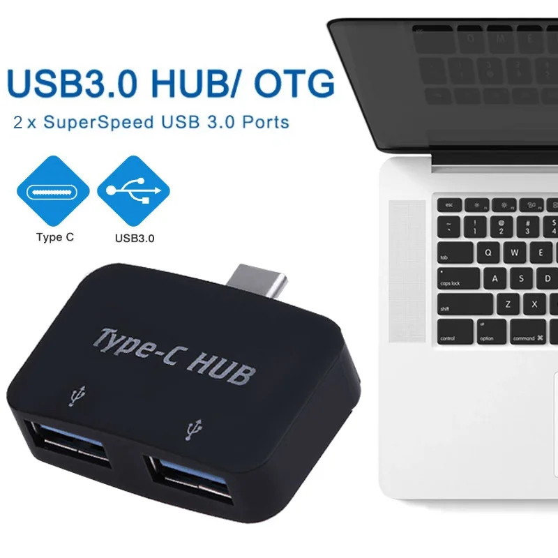 2 порта USB 3 0 концентратор OTG сплиттер адаптер type C к USB3.0 5 Гбит/с высокая скорость