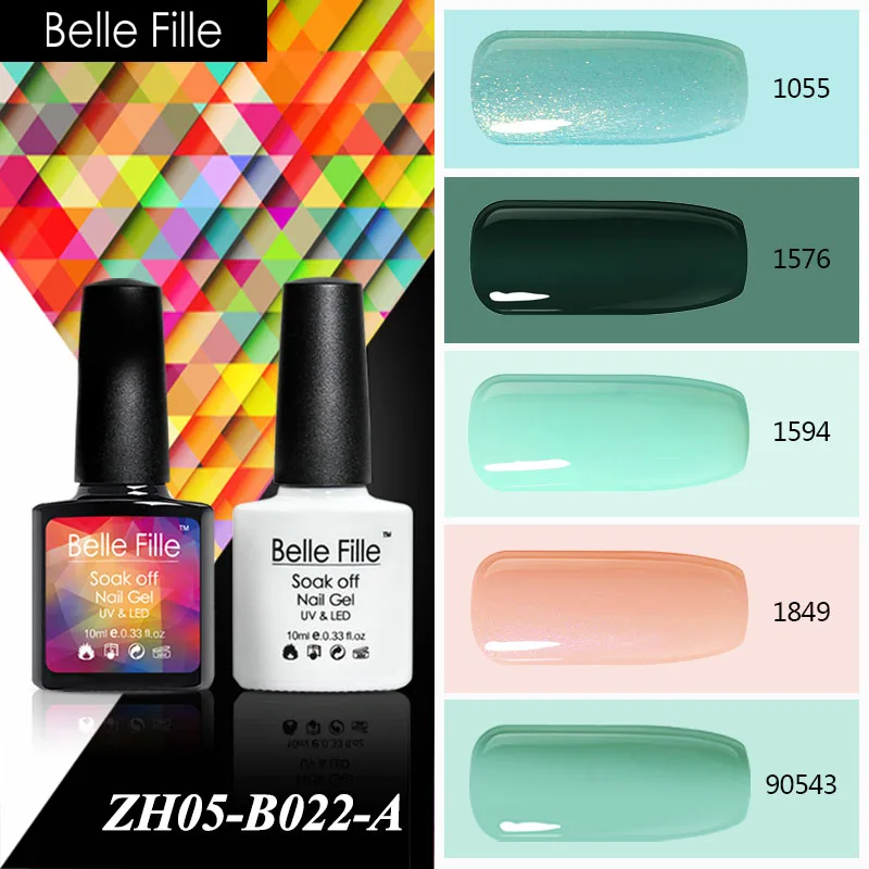 Belle FILLE Цвет сапфир Руби Роуз красный персик UV Гель лак Led пальто Дизайн ногтей