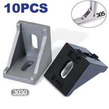 Connecteur de fixation en L, Angle de montage 3030, supports décoratifs de profil en aluminium 30x30, lot de 10