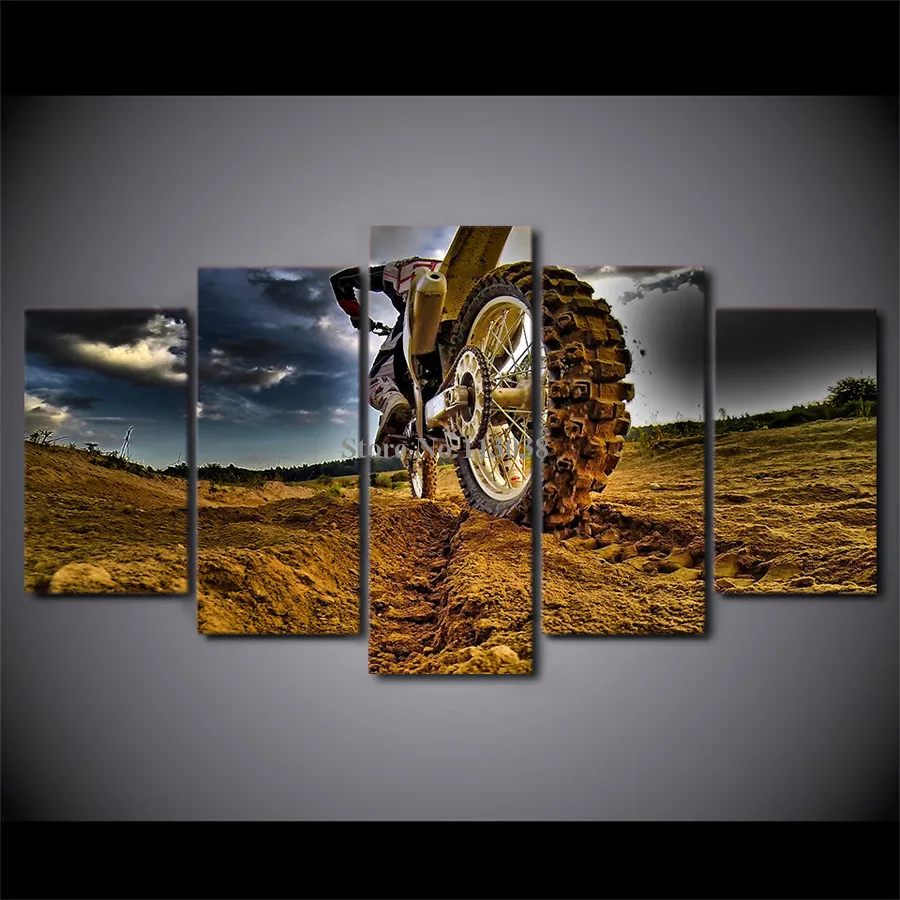 Buy New Fashion 5 Panels Motocross Car Printed Canvas
