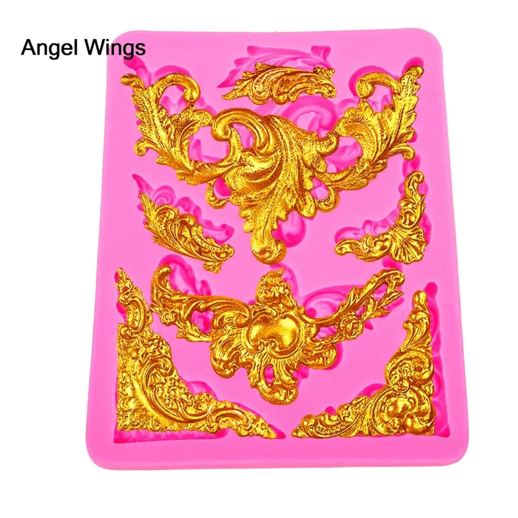 Angel Wings пищевая 3D форма для помадки силиконовая торта кружевная полимерной глины