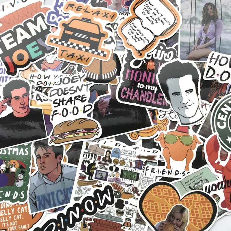 

66pcs Stickers Friends TV Show Funny Kids Toy Sticker For DIY Phone Luggage Laptop Motorcycle Waterproof For Kids Gifts F5