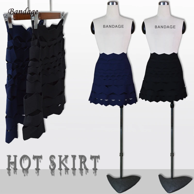 

2019 New Sexy A-Line Bodycon Skirt Women Hollow Out Mini Bandage Outfit Wear To Work Nightclub Party Girl Summer Rayon Wholesale