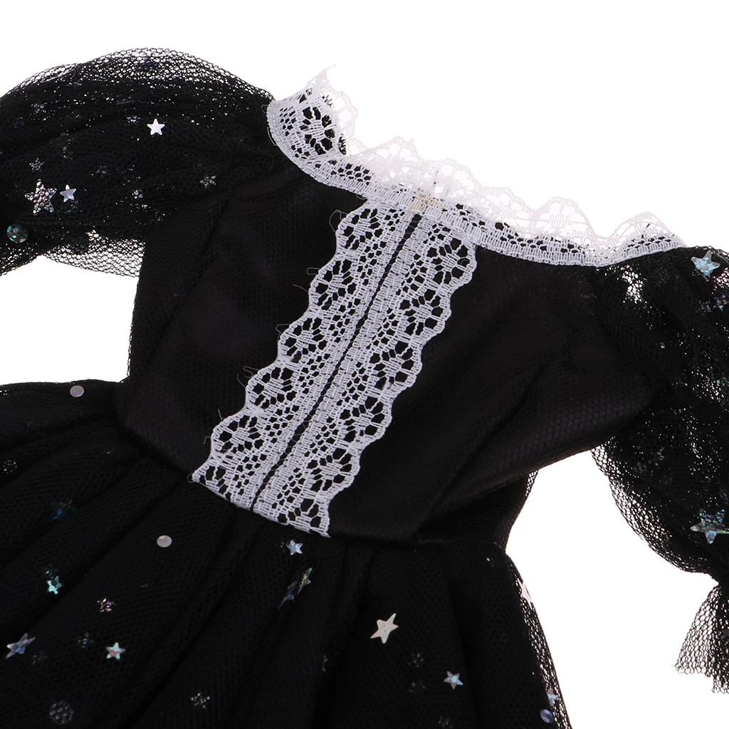 Fashion Star Princess Gauzy Dress for 1/3 BJD 60cm Dolls Party Dress Up Decor Black Doll Party Dress Fashion Doll Clothes