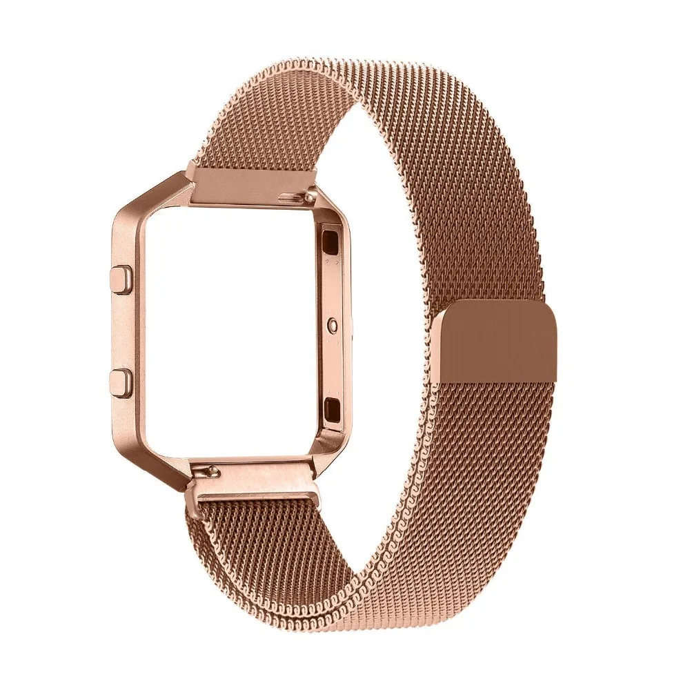 Сетчатый петельный ремешок 23 мм + металлическая рамка для Fitbit Blaze браслет часов из