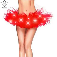 Wechery/Новинка; Короткие мини-эластичные юбки со светодиодной подсветкой; женская пышная фатиновая юбка с оборками; пикантная кружевная сетчатая юбка-корсет; вечерние юбки для клуба
