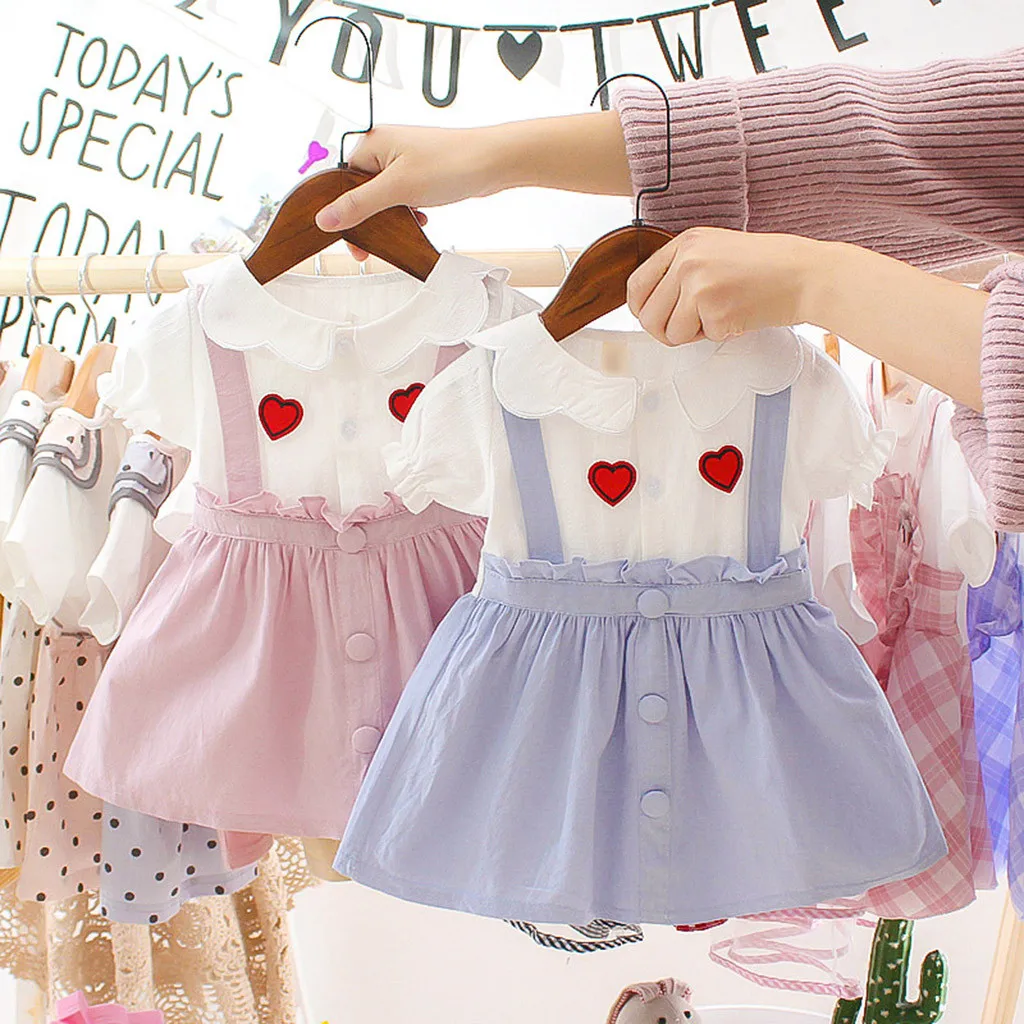 Платье для маленьких девочек летние платья Одежда для младенцев вечерние платья принцессы для девочек на свадьбу, день рождения наряды с сердечками vestidos bebes L4