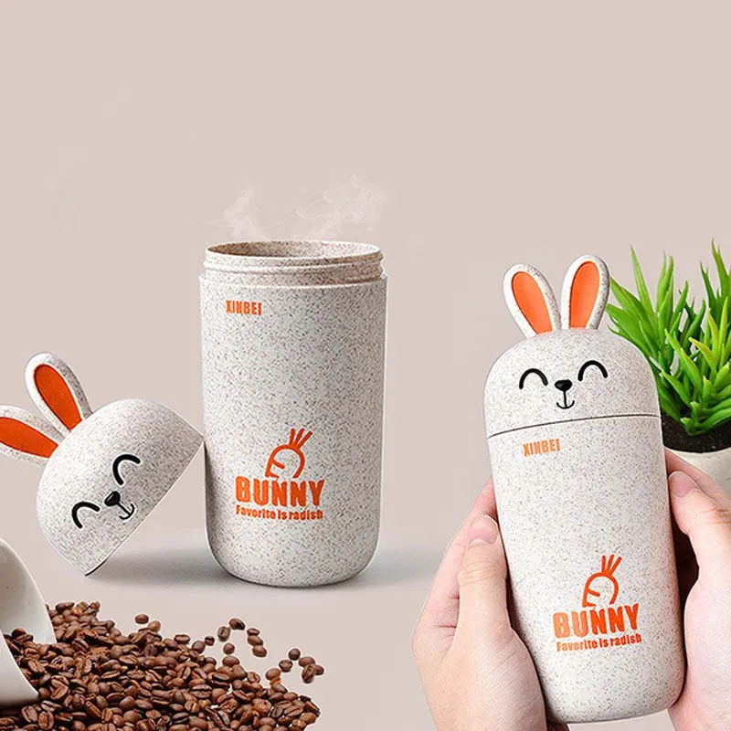 

New Wheat Straw Plastic Coffee Cups Travel Coffee Mug With Lid Travel Easy Go Cup Portable for Outdoor Camping Hiking Picnic