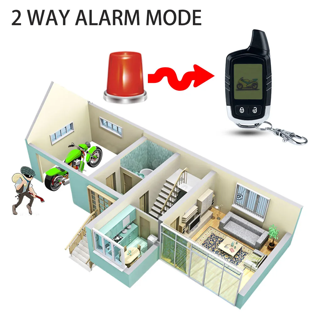 Мотоциклетная сигнализация, система безопасности, мотоциклетный микроволновый датчик, 2 способа сигнализации, защита от кражи, дальность расстояния, ЖК-пульт дистанционного управления