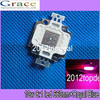 

10pcs 10W Red 660nm + Blue 450nm 8:1 High Power LED for Plant Grow Growth lights